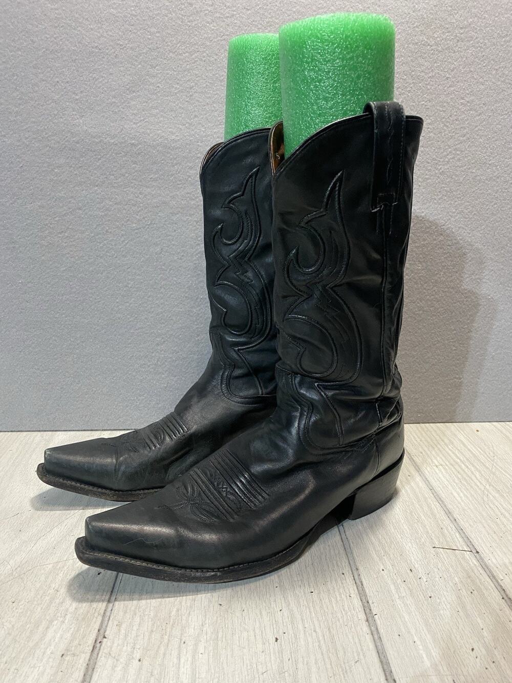 Dan Post Mens 10 D Black Bexar 2295 Cowboy Boots